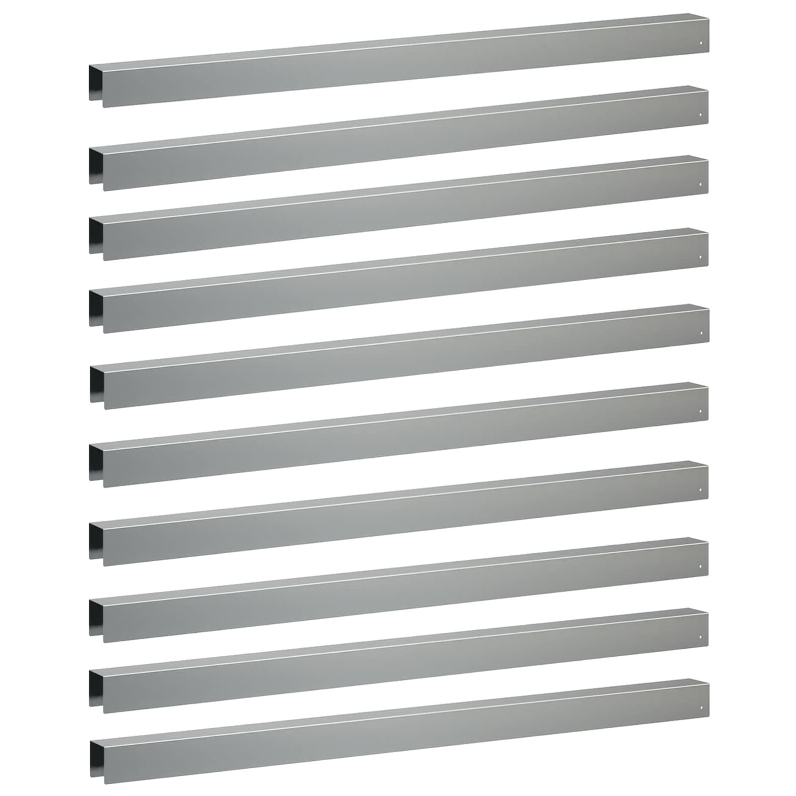 Garten-abdeckprofil 10 Stk. 100 X 5 X 5 Cm Verzinkter Stahl Vidaxl
