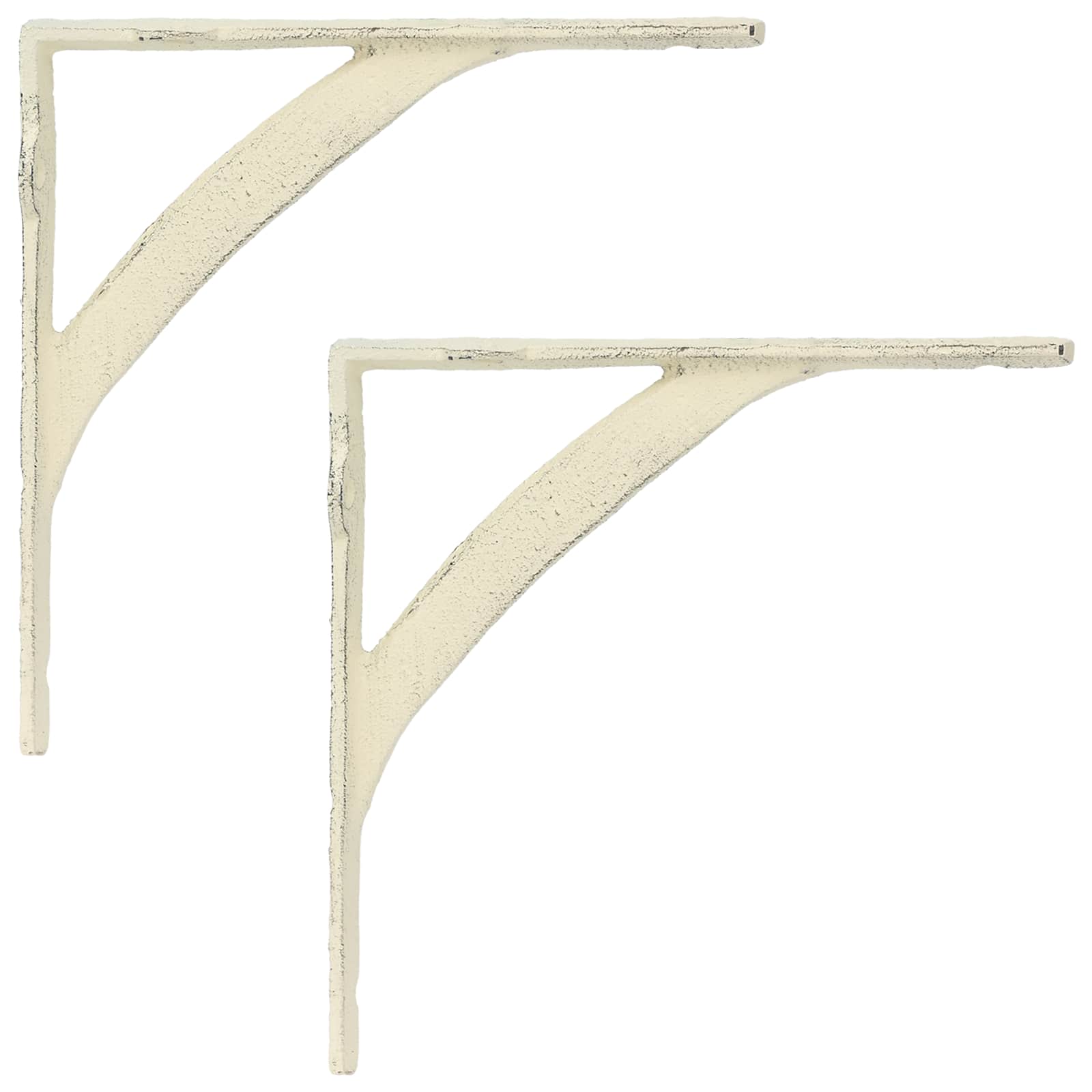 Wandregalhalterungen 2 Stk. Antik Weiß 10 X 10 X 3 Cm Stahl Vidaxl