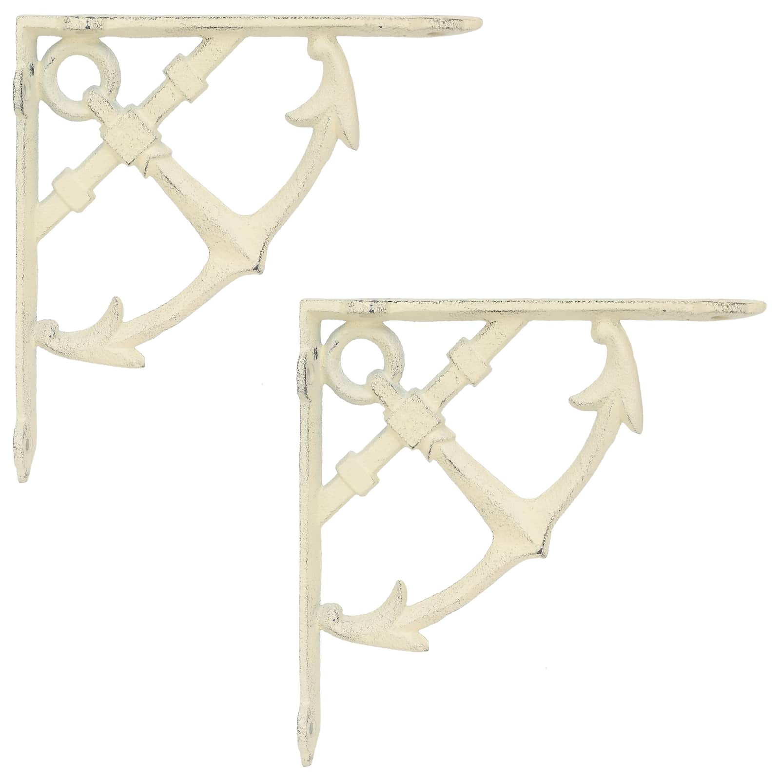 Wandregalhalterungen 2 Stk. Antik Weiß 14,5 X 14,5 X 3,5 Cm Vidaxl