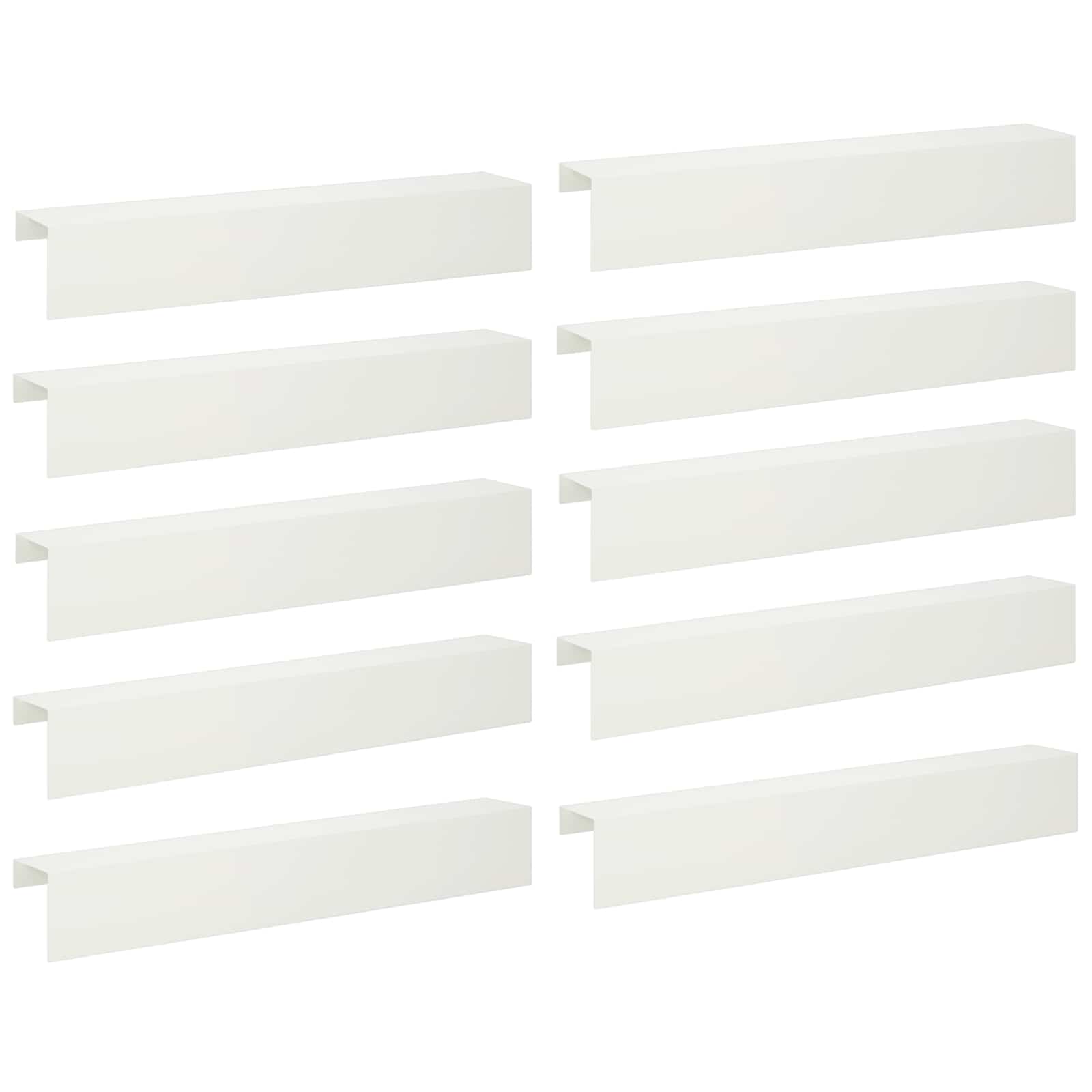 Garten-abdeckprofil 10 Stk. 100 X 15 X 15 Cm Stahl Weiß Vidaxl