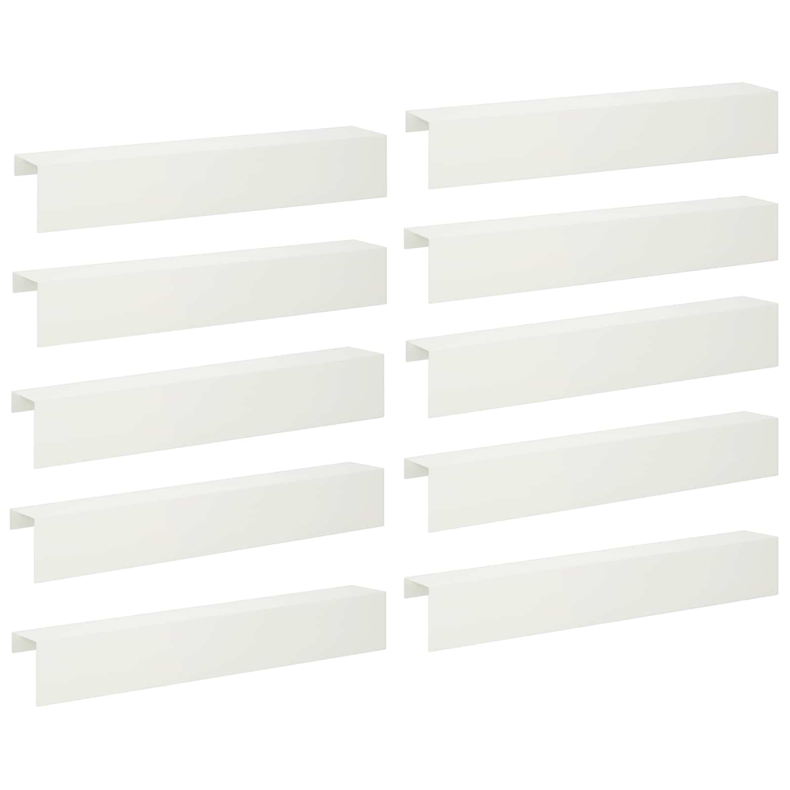Garten-abdeckprofil 10 Stk. 100 X 20 X 15 Cm Stahl Weiß Vidaxl