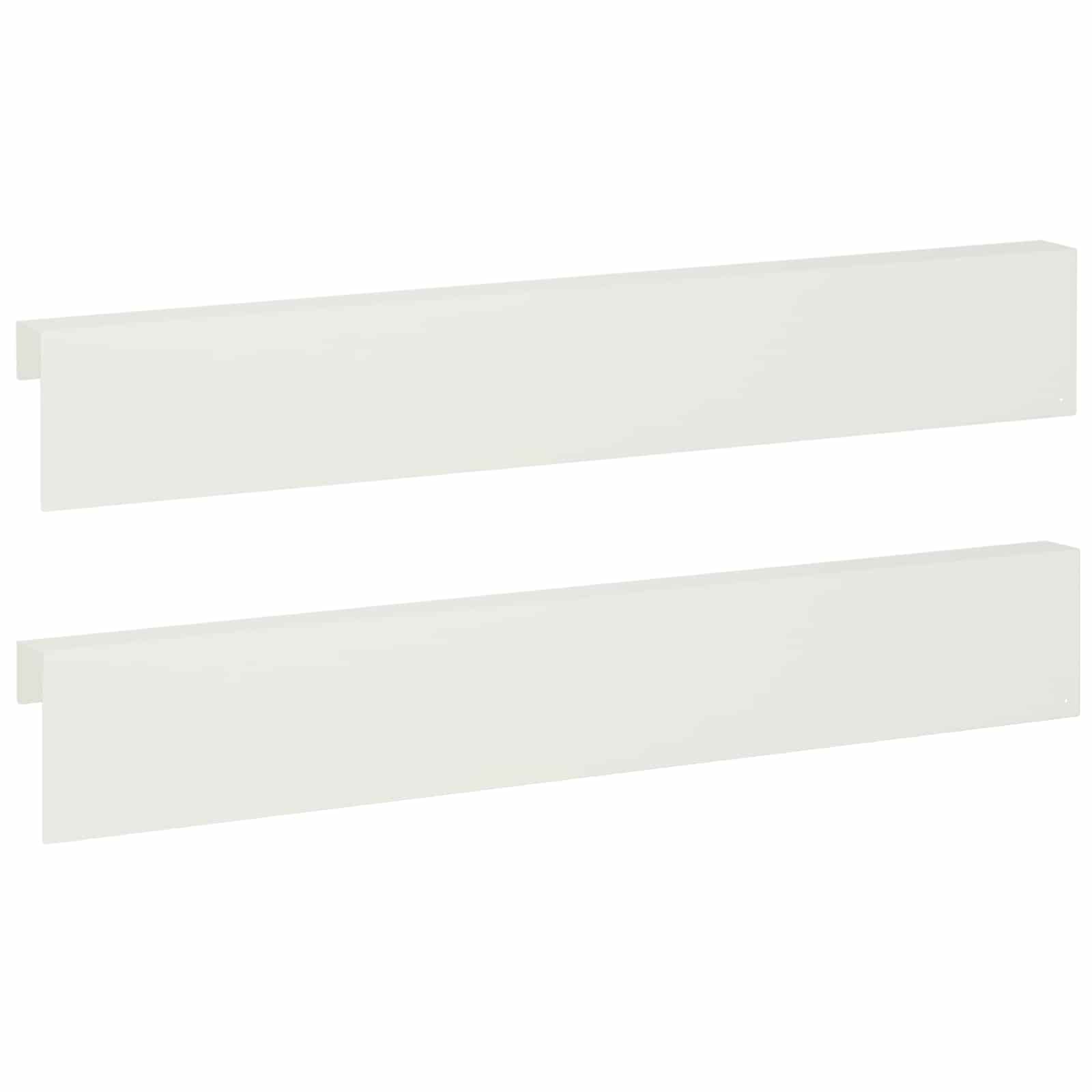 Garten-abdeckprofil 2 Stk. 100 X 5 X 15 Cm Stahl Weiß Vidaxl