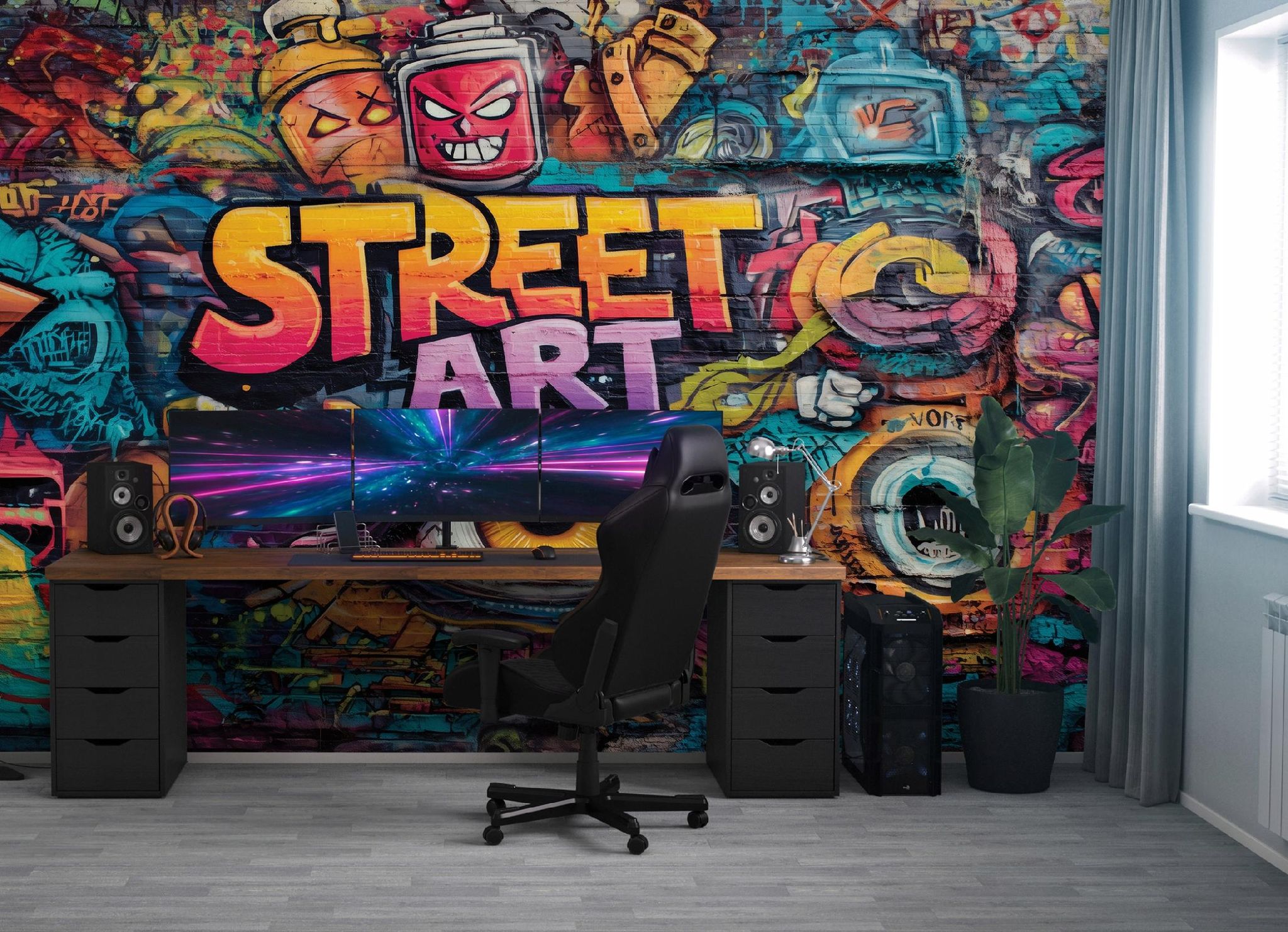 Fototapete Graffiti Mauer Ziegel, Für Jugendzimmer, 150 X 105 Cm – Komplettset Inkl. Kleister & Anleitung