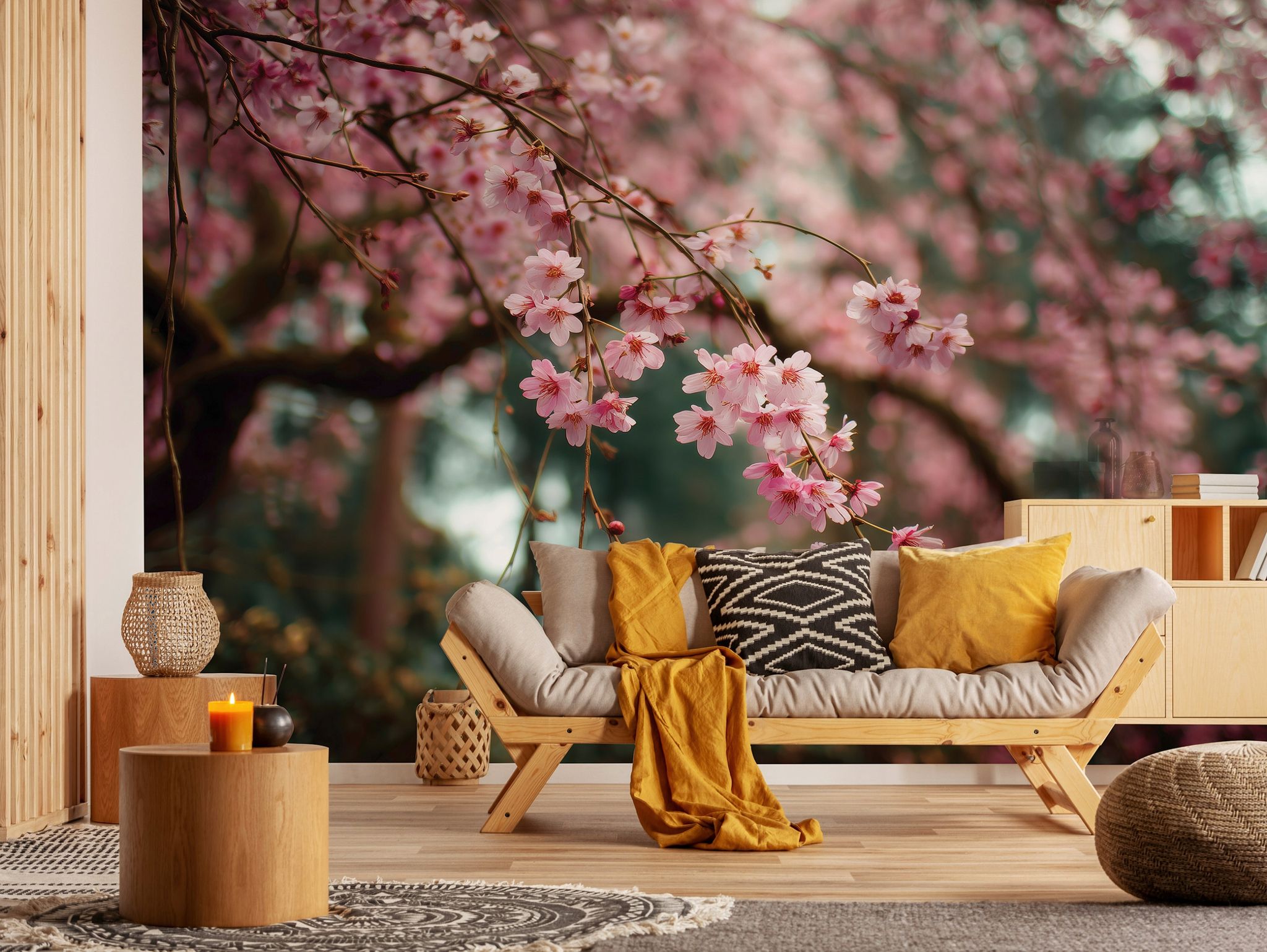 Fototapete Kirschblüten Bäume, Für Wohnzimmer Und Schlafzimmer, 200 X 140 Cm – Komplettset Inkl. Kleister & Anleitung