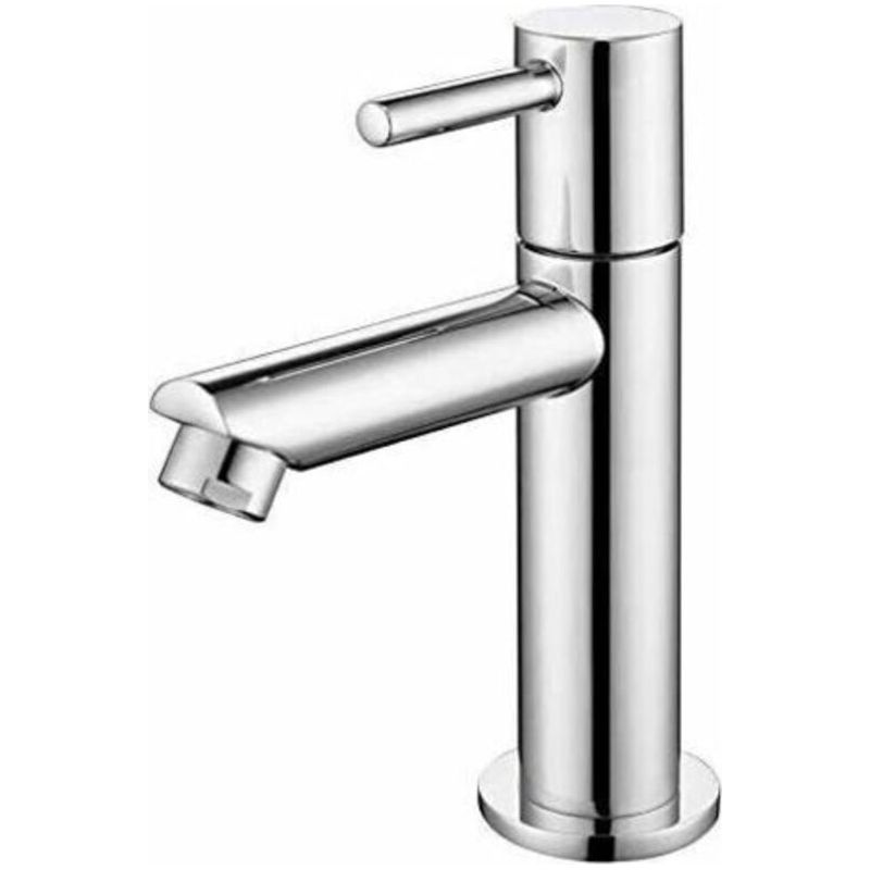 Kaltwasser-spültischarmatur, Robuste, Silberfarbene Edelstahl-aufputzarmatur, Gäste-wc-waschtischarmatur, 270 G Crezuo