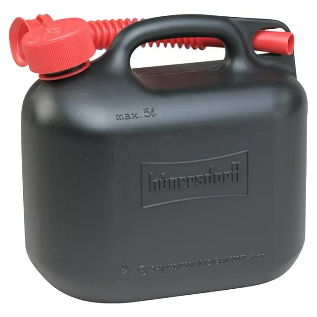 Kraftstoff-Kanister schwarz 5 l HD-PE mit UN-Zulassung, (LxBxH) 145x241x252mm