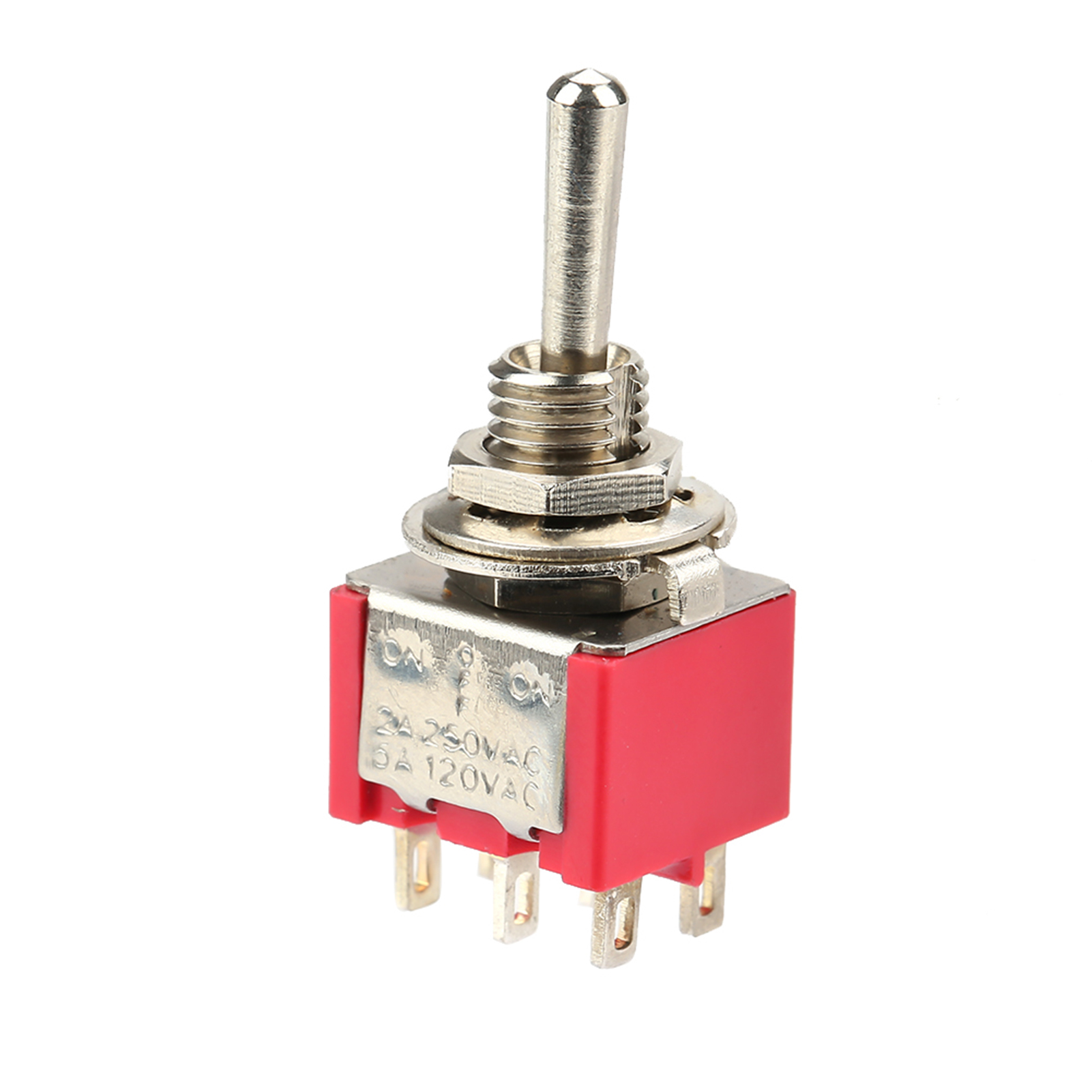 Lot De 10 Interrupteurs À Bascule Momentanés On/off/on Dpdt 6 Broches 6 Mm 2 A + 250 V Ca 5 A + 125 V Ca