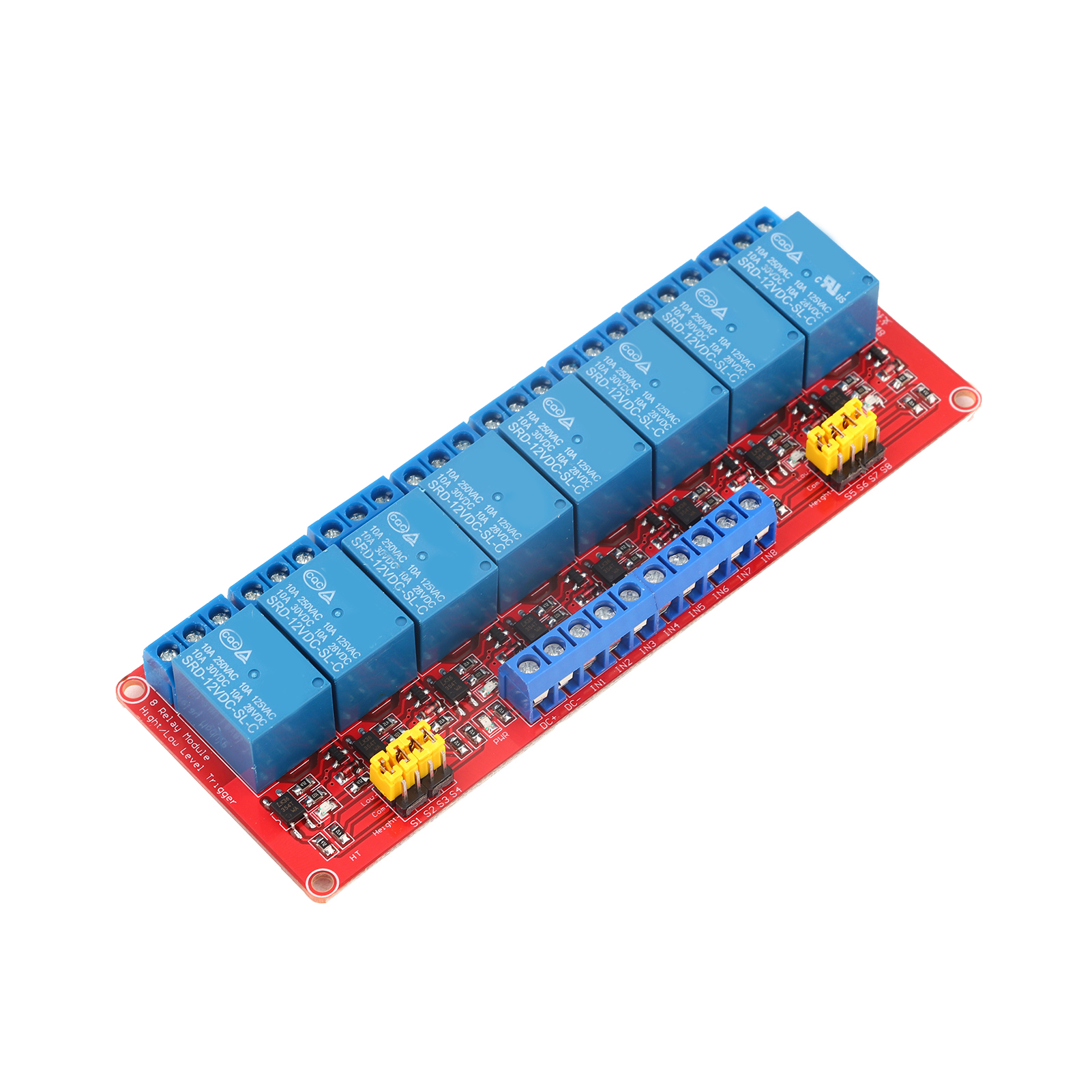 Carte De Module Relais Optocoupleur 8 Canaux, Déclenchement Haut Et Bas, 12 V