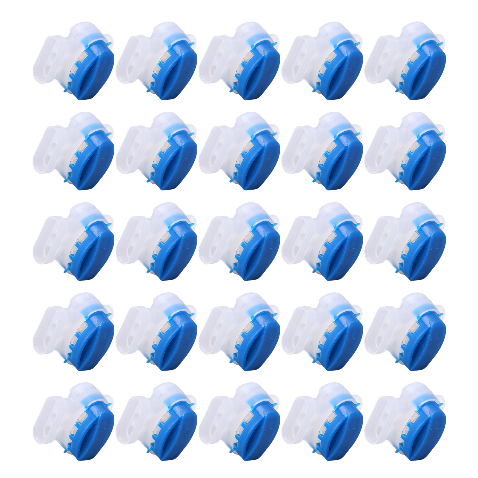 Lot De 25 Connecteurs Électriques Idc Étanches À 3 Trous Avec Déplacement D'Isolant Et Étanchéité Renforcée.