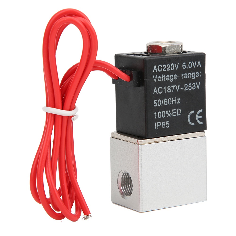 Électrovanne À Action Directe Pour Eau, Air Et Huile, Corps En Alliage D'Aluminium, 220 V Ca (g1/8 Po)