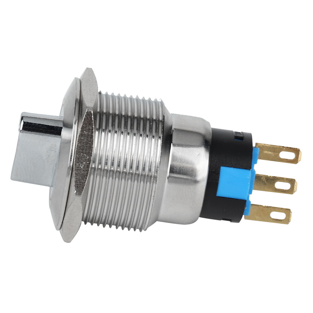 Interrupteur À Bouton Rotatif De 19 Mm En Acier Inoxydable, Sélectif Ip67 (3 Broches Et 2 Niveaux)