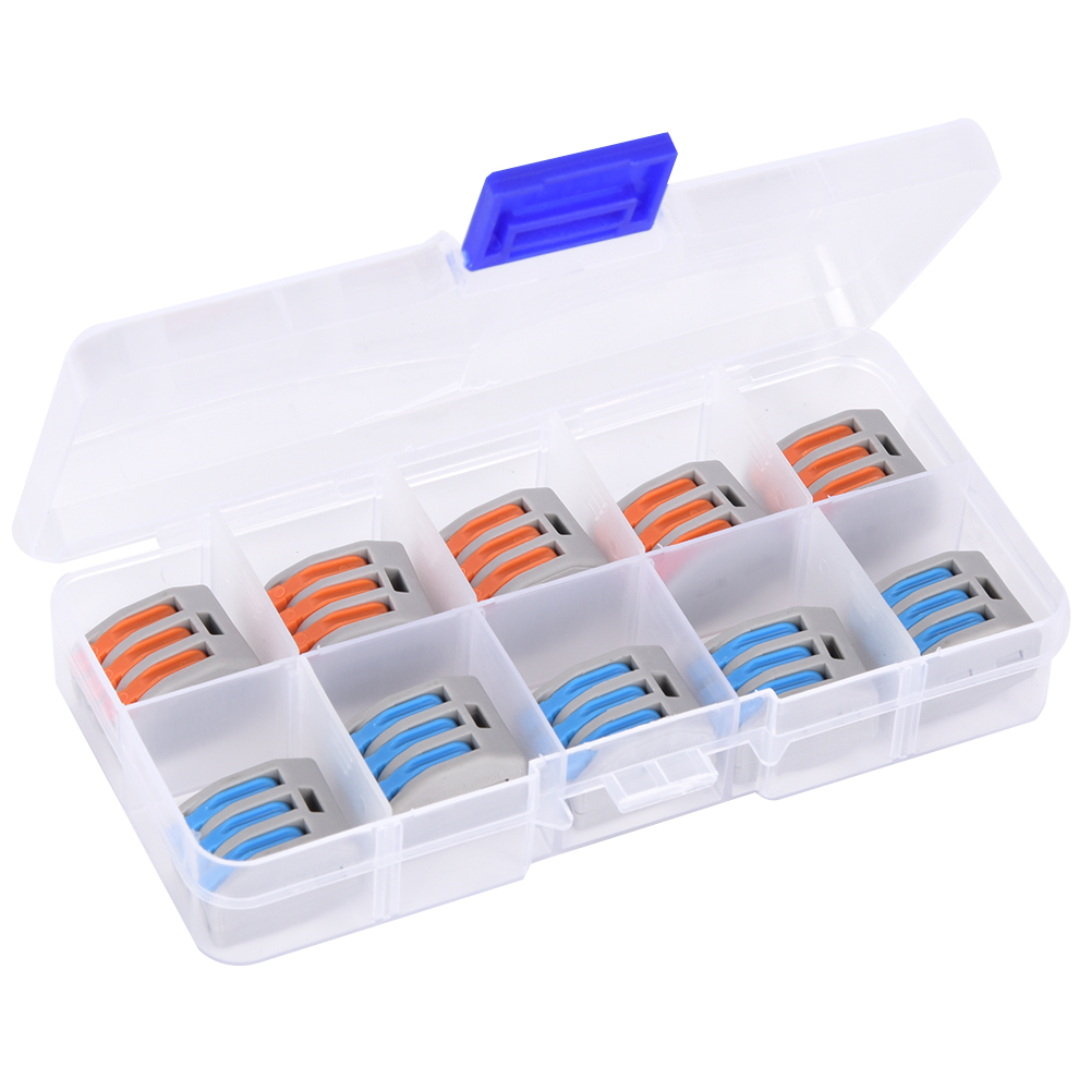 2 Boîtes De Borniers À Levier À Ressort Pour Câbles Électriques 11-28 Awg (0,8-2,5 Mm²) - Connecteur Pct-213 - 20 Pièces