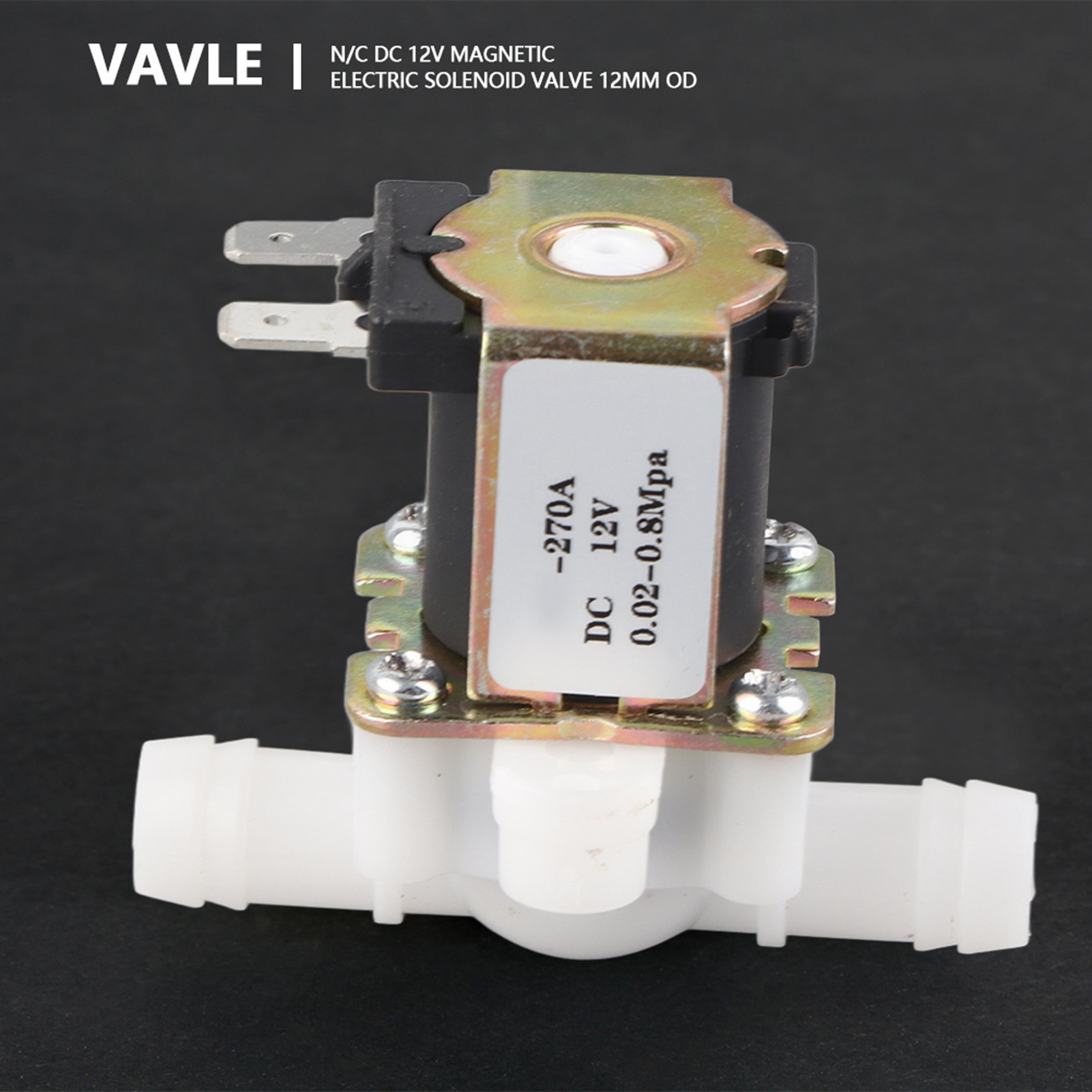 Électrovanne En Plastique Dc12v Od12mm Normalement Fermée, Interrupteur De Débit D'Entrée D'Eau