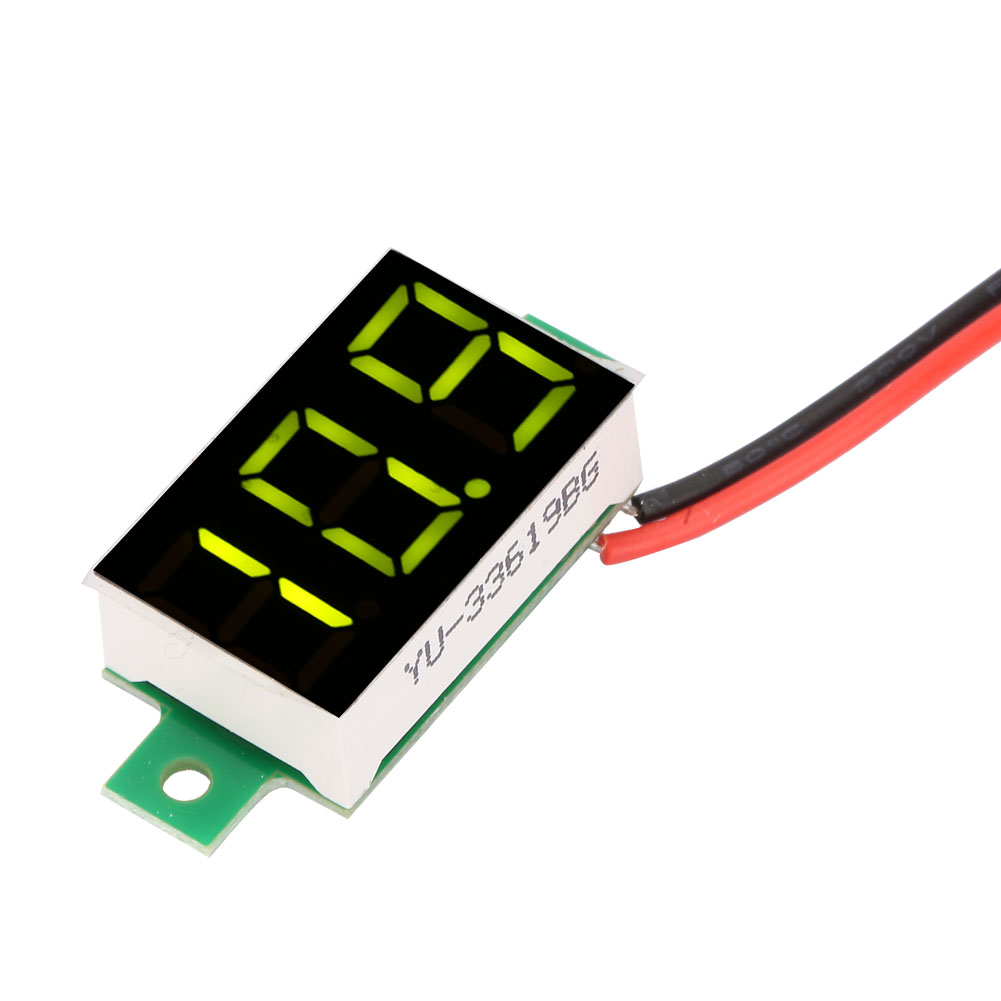 Mini Voltmètre Numérique À Led Verte (5 Pièces), Tube Cc 2,4 V - 30 V, 0,36 Pouce, Testeur De Tension À Deux Fils