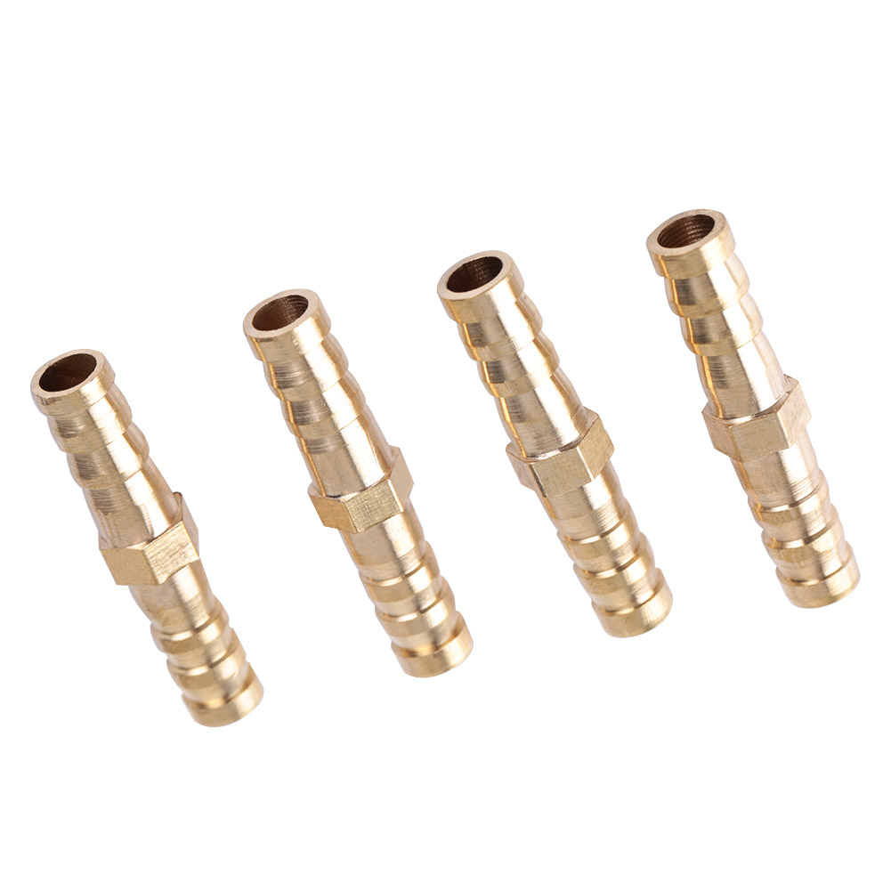 Raccord En Laiton Pour Tuyau D'Arrosage, Réducteur À Embout Cannelé, Connecteur De Réduction (8 Mm-8 Mm, 4 Pièces)