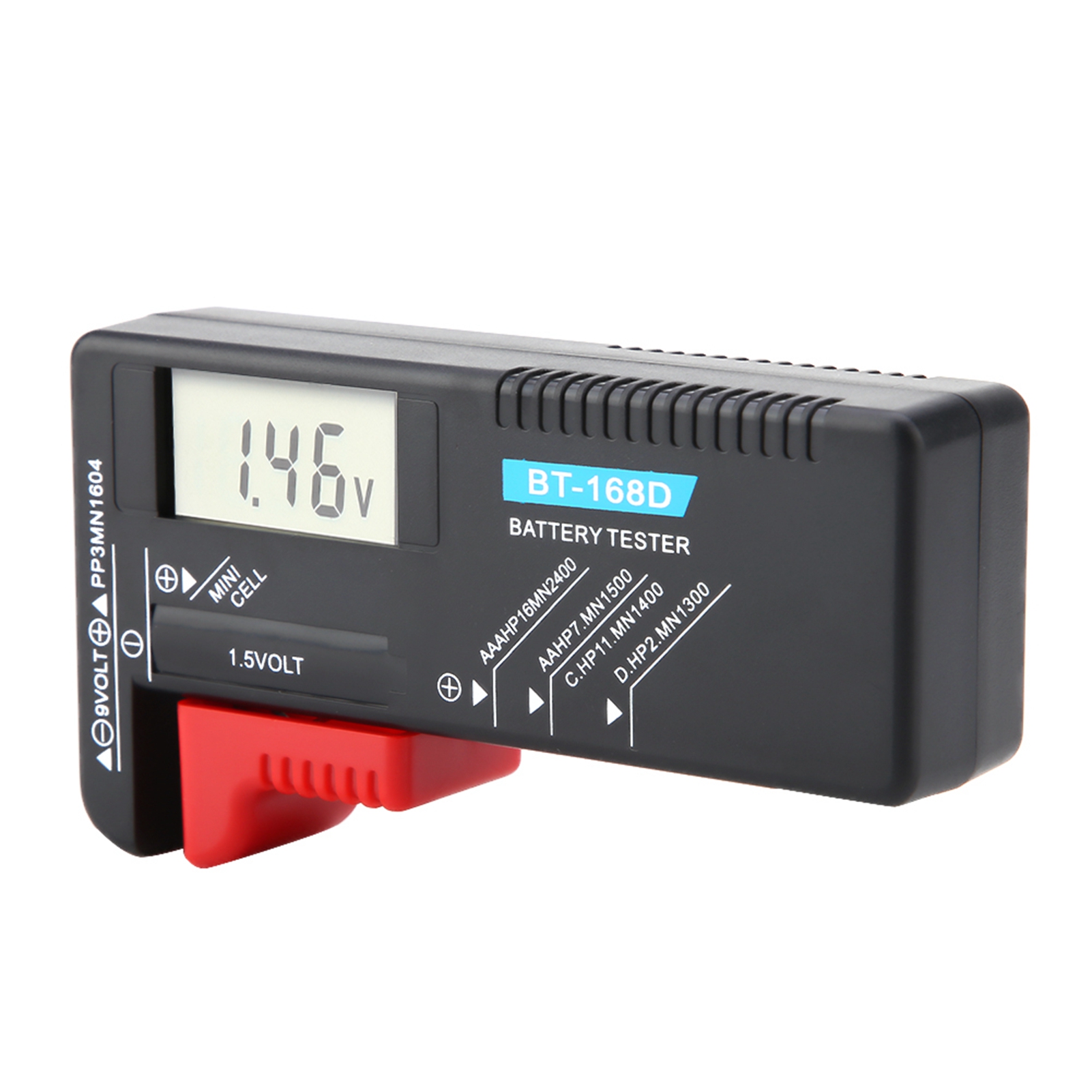 Testeur De Tension Universel Numérique Lcd Pour Piles Boutons Aa/aaa/c/d/9v/1,5v Bt-168d