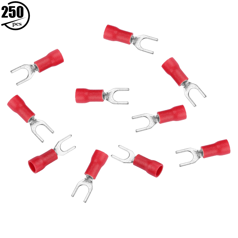 Lot De 250 Cosses À Sertir Isolées Pour Fils Électriques (rouge)