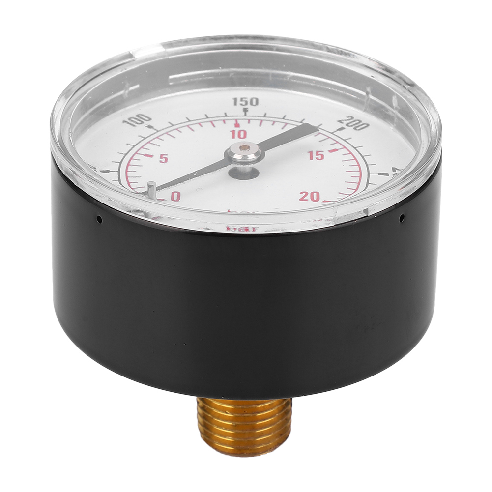 Manomètre À Cadran De 50 Mm, Raccord Arrière 1/4 Bspt Pour Air, Eau, Huile Et Gaz (0-300 Psi 0-20 Bar)