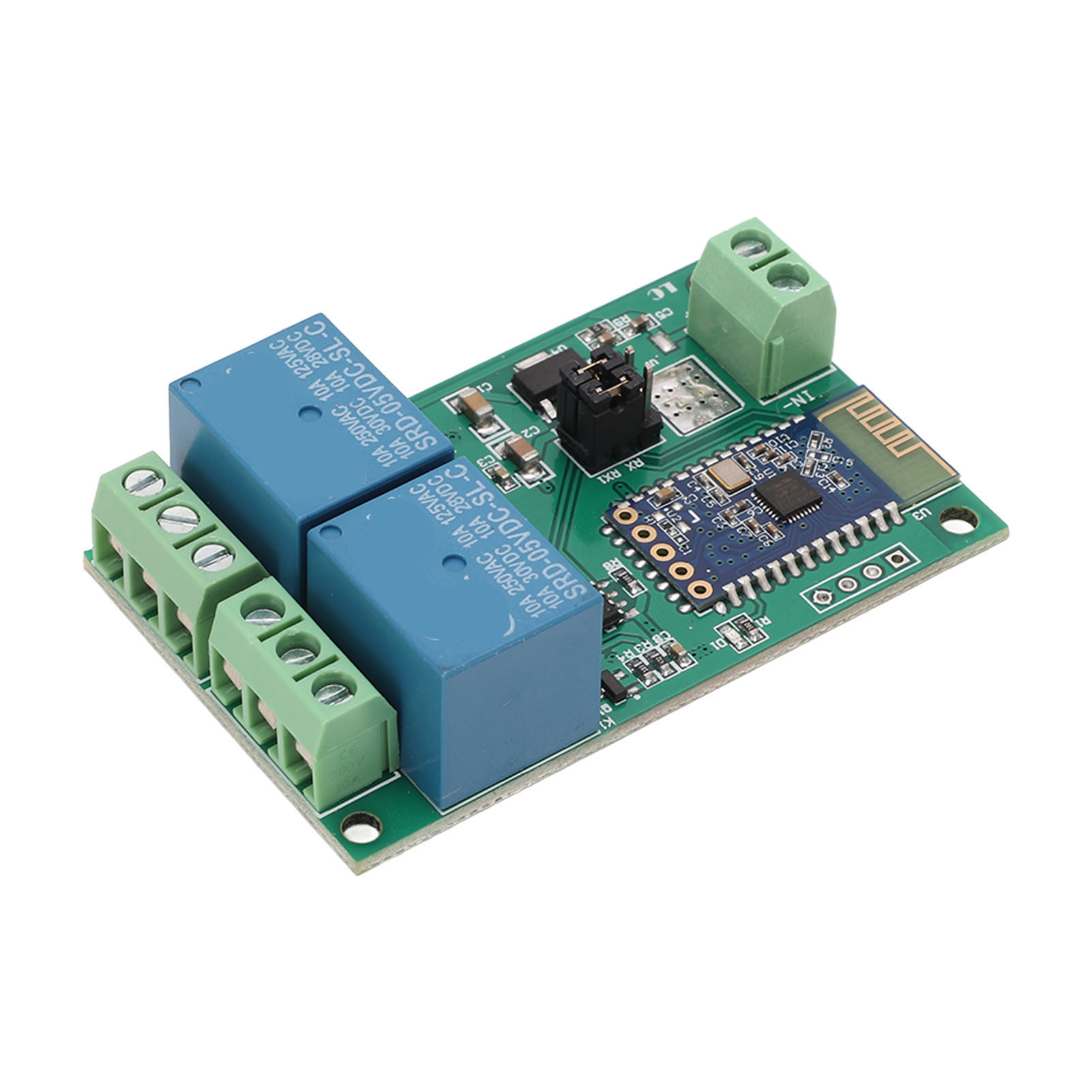 Module Relais 2 Canaux Avec Carte Bluetooth, Commande À Distance Via Application Et Indicateur Lumineux, Alimentation 5 V Cc.