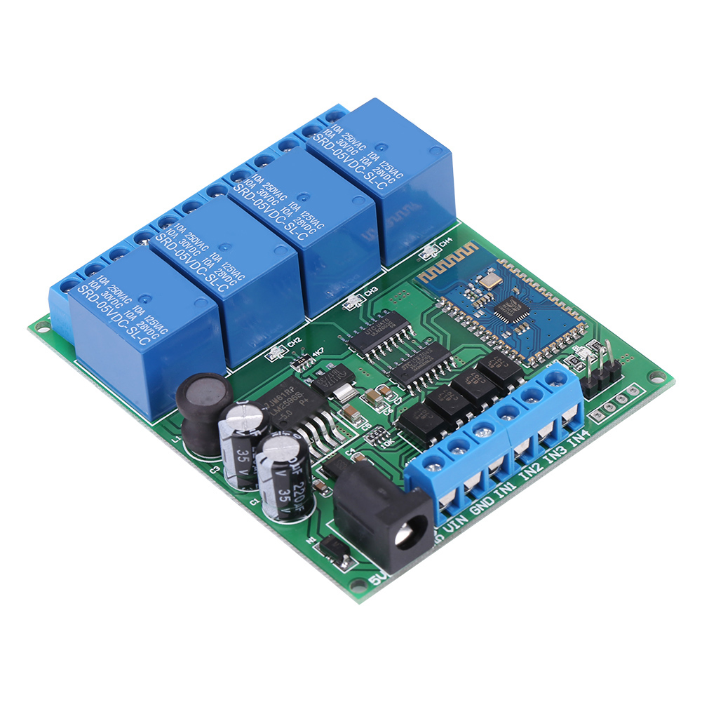 Module Relais Bluetooth 4 Canaux, Interrupteur De Télécommande Sans Fil Pour Téléphone