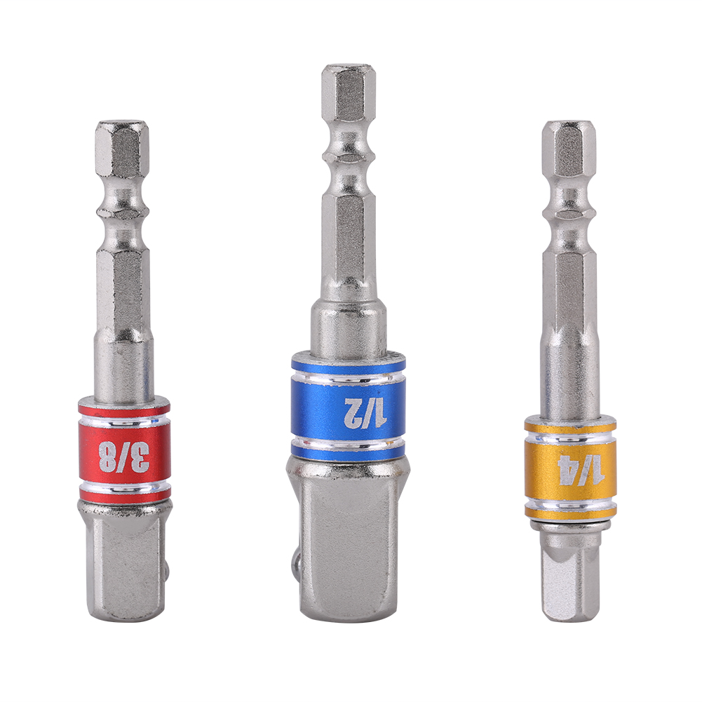 Lot De 3 Rallonges Pour Tournevis Électrique, Adaptateur Pour Tournevis À Emmanchement Hexagonal 1/4 Pouce, Douille De Vissage
