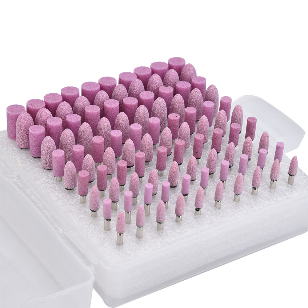 100 Meules À Polir Roses, Diamètre De La Tige : 3 Mm