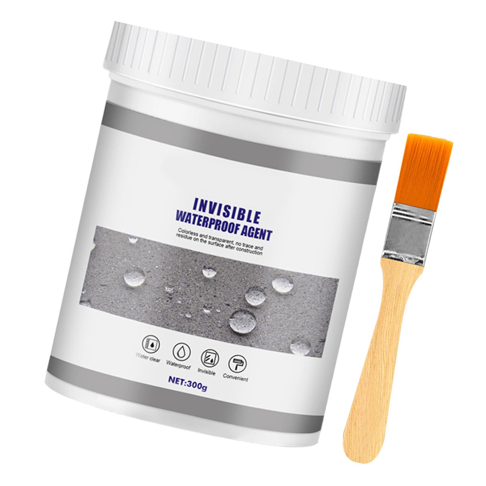 Mastic D'Étanchéité Transparent Et Invisible, Imperméable Et Anti-fuites, Avec Pinceau Pour Carrelage Mural Et Ciment, 300 G
