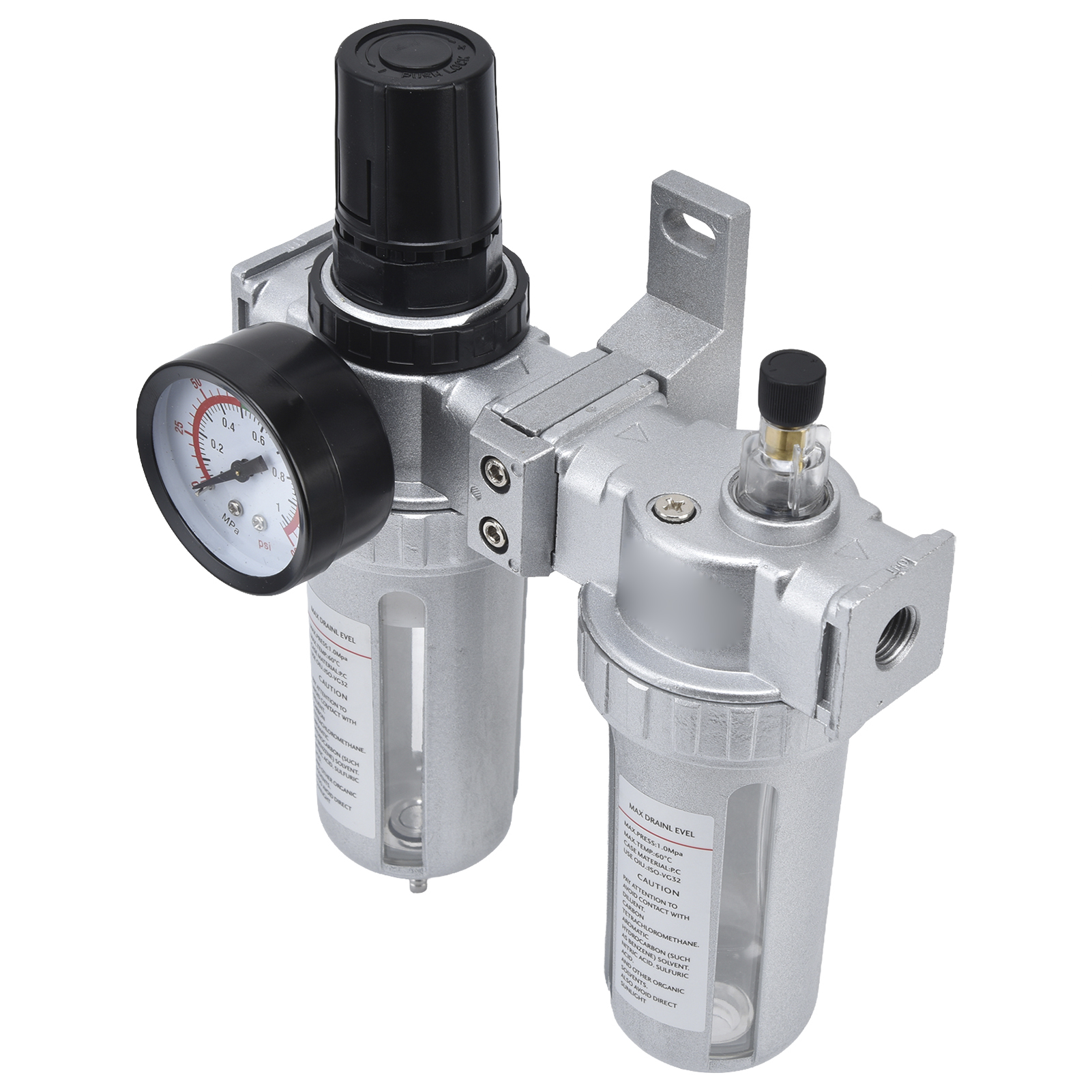 Kit Combiné Filtre À Air Comprimé, Régulateur, Manomètre Et Séparateur D'Eau Pour Compresseur 2 Unités Sfc300