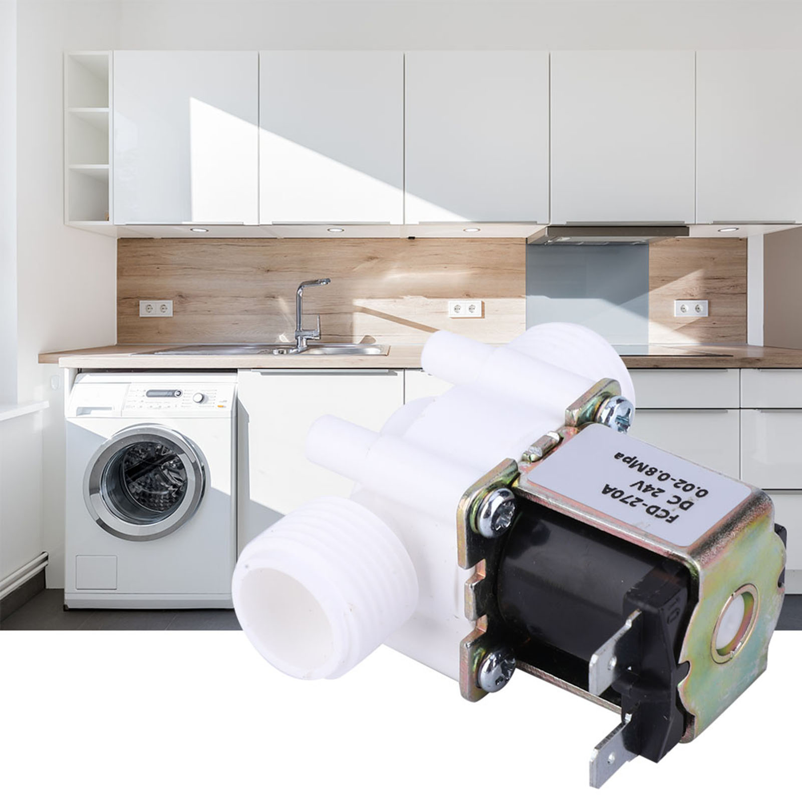 Électrovanne G1/2 Nc En Plastique, Normalement Fermée, Pour Arrivée D'Eau, 24 V Cc