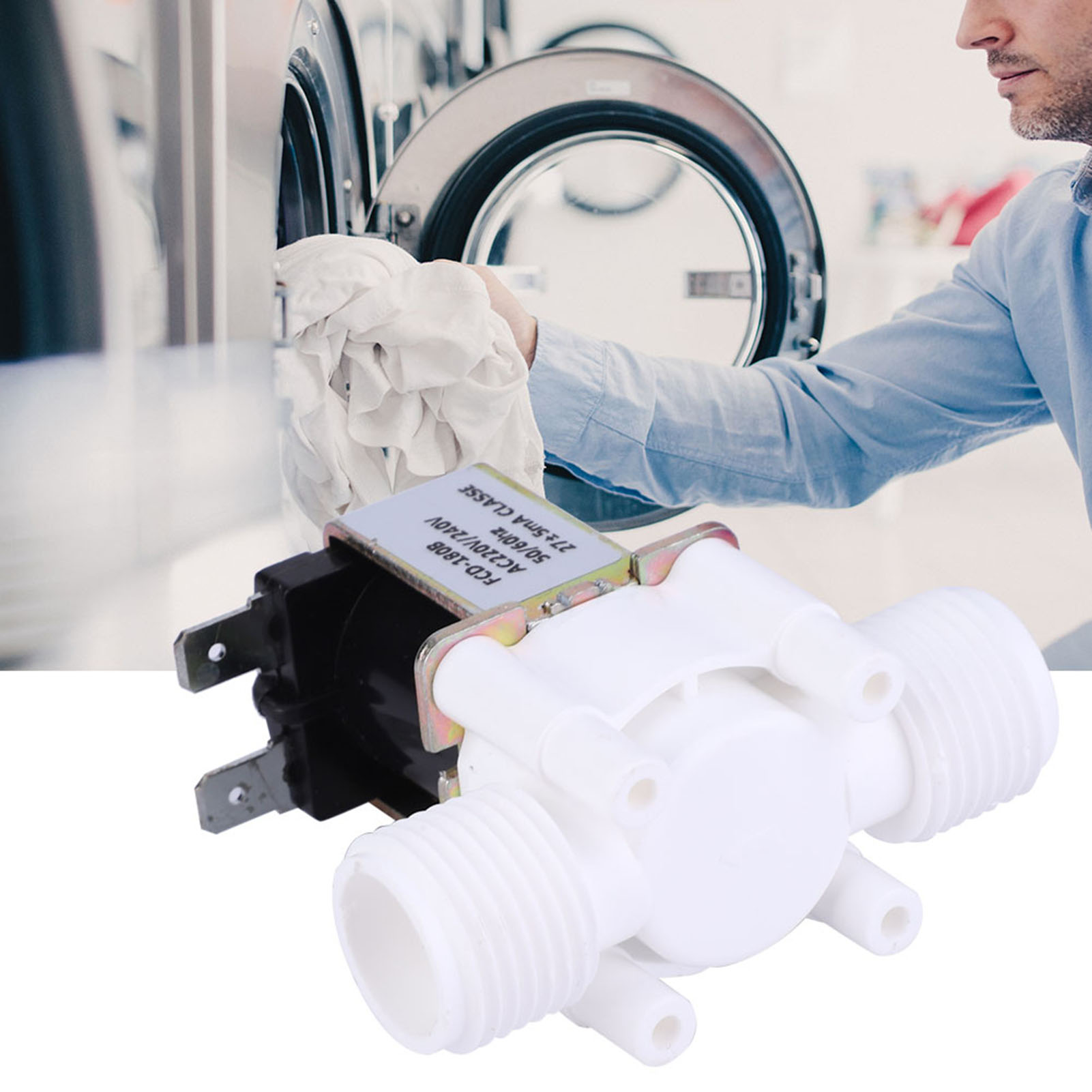 Électrovanne G1/2 Nc En Plastique, Normalement Fermée, Pour Arrivée D'Eau, 220-240 V Ca