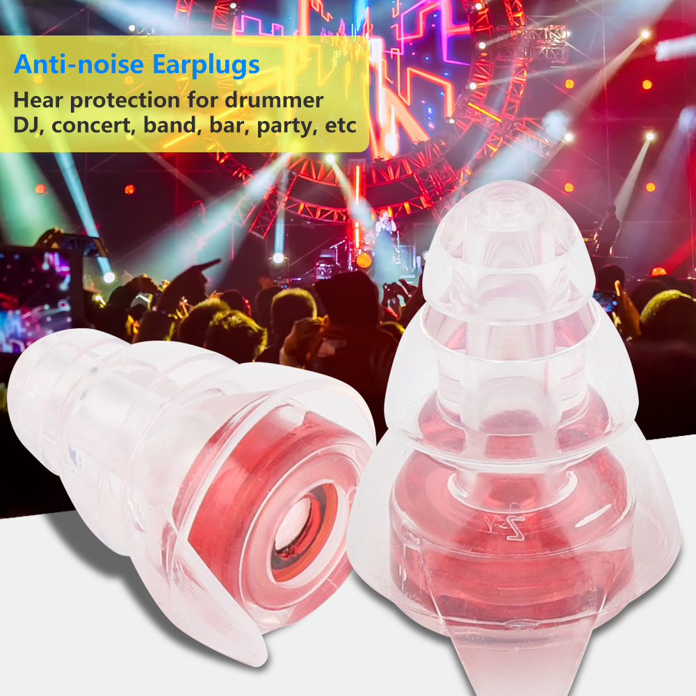 Bouchons D'Oreille Haute Fidélité À Réduction De Bruit De 27 Db Pour Batteur De Concert Et Protection Auditive (rouge)