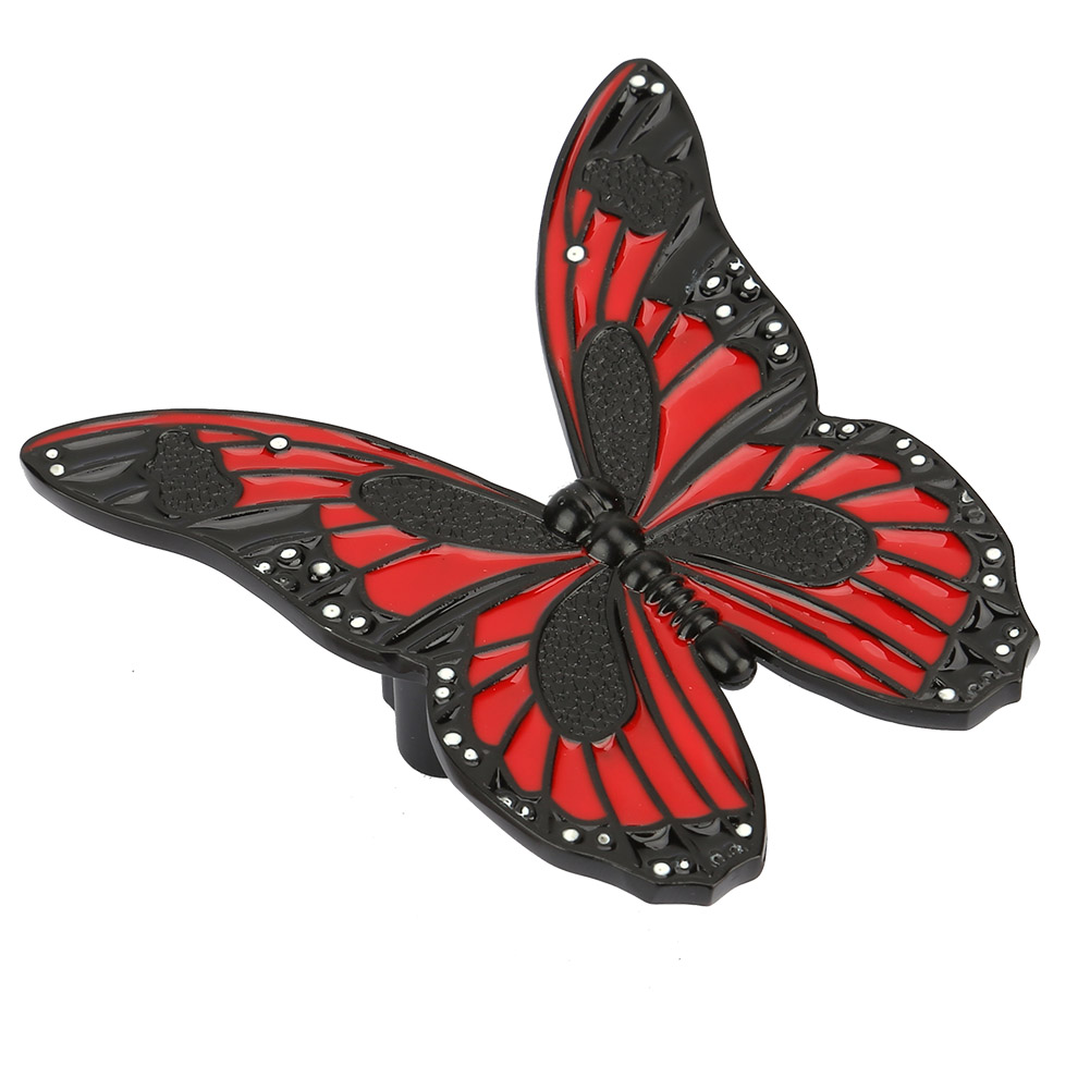 Poignée De Tiroir, Bouton De Placard De Cuisine, Poignée D'Armoire (forme Papillon), Noir Et Rouge
