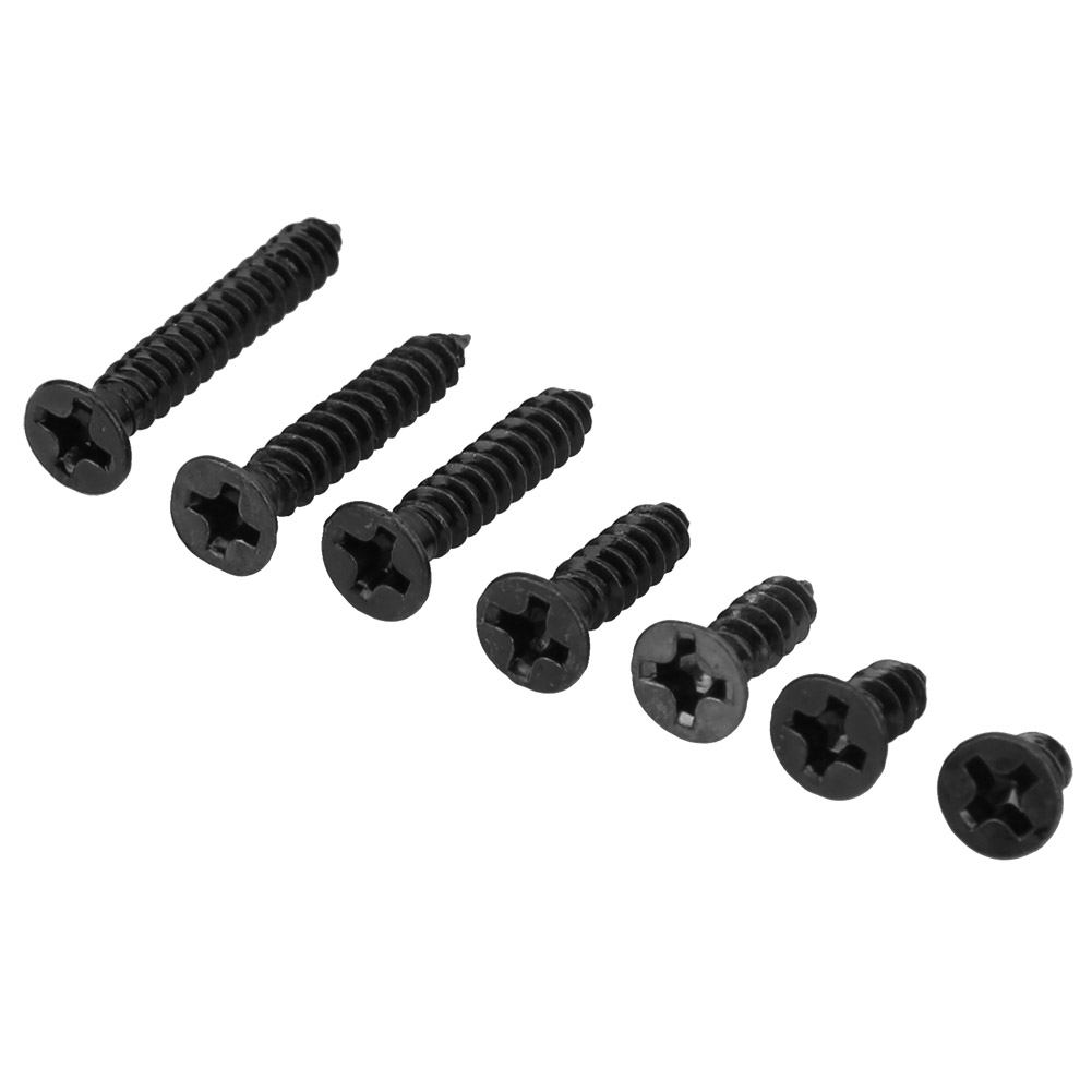 480 Vis Autotaraudeuses M3 À Tête Plate Cruciforme En Acier Au Carbone, Finition Nickel Noir (acier Au Carbone Noir)