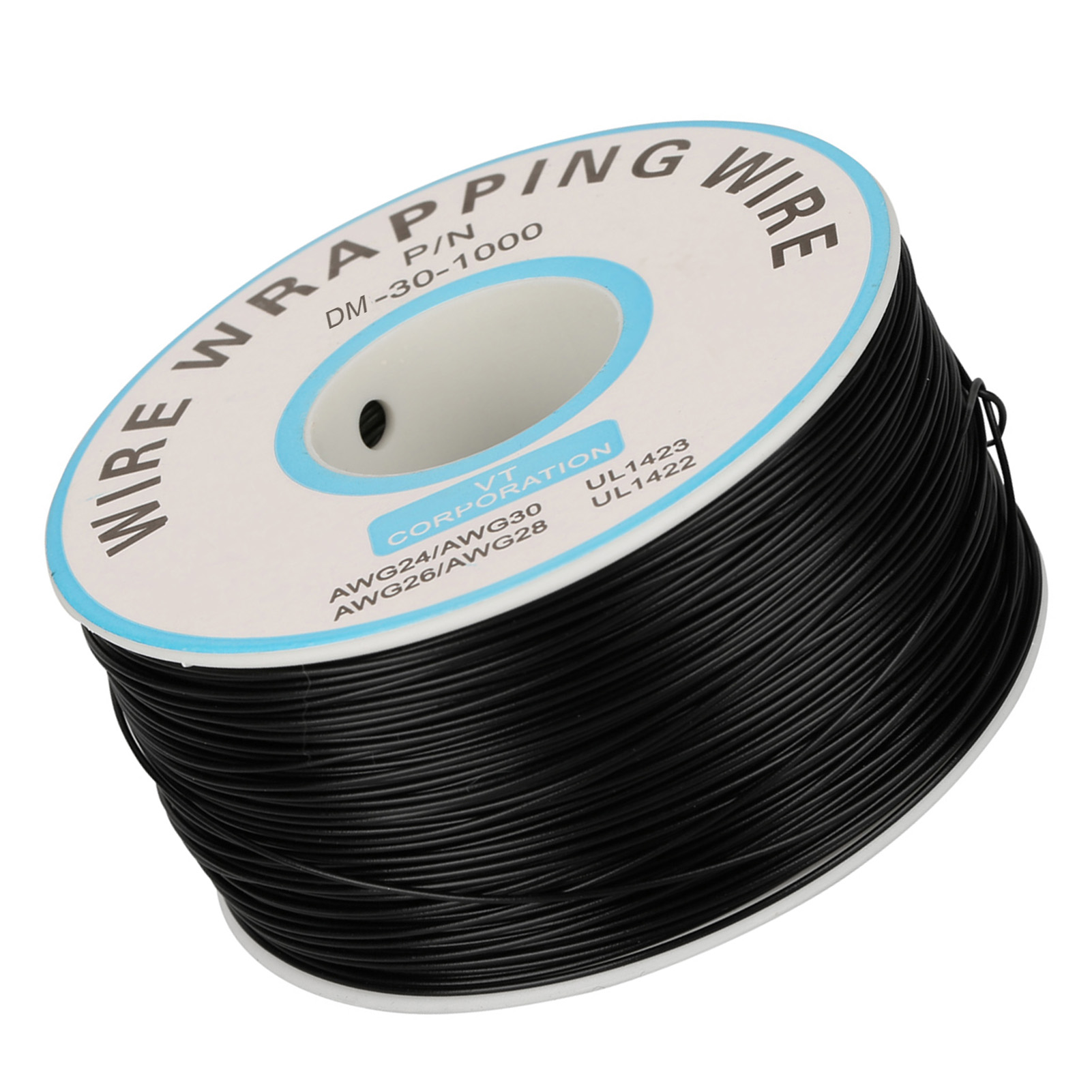 1 Rouleau De Fil Enroulé, Fil De Cuivre Monobrin 30awg, Diamètre Du Noyau 0,25 Mm (noir)