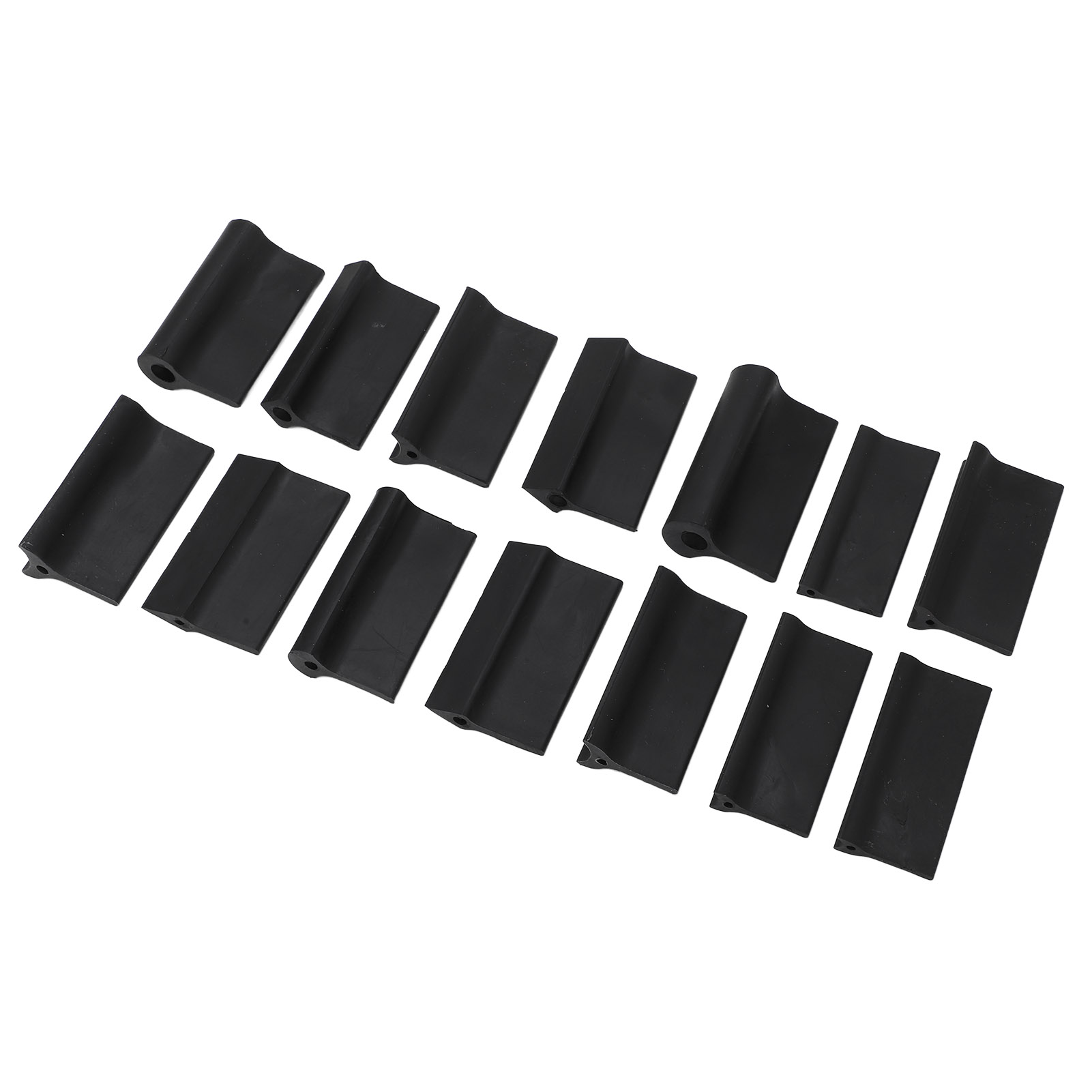 Lot De 14 Poignées De Ponçage De Contour En Caoutchouc Noir Flexible, 3 Formes, Outil De Polissage Pour Le Travail Du Bois