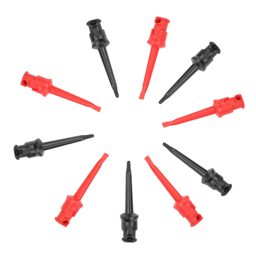 Lot De 10 Pinces De Test Pour Multimètre P5002, Destinées Au Soudage De Câbles Smt Smd Ic D20 (noir Et Rouge)
