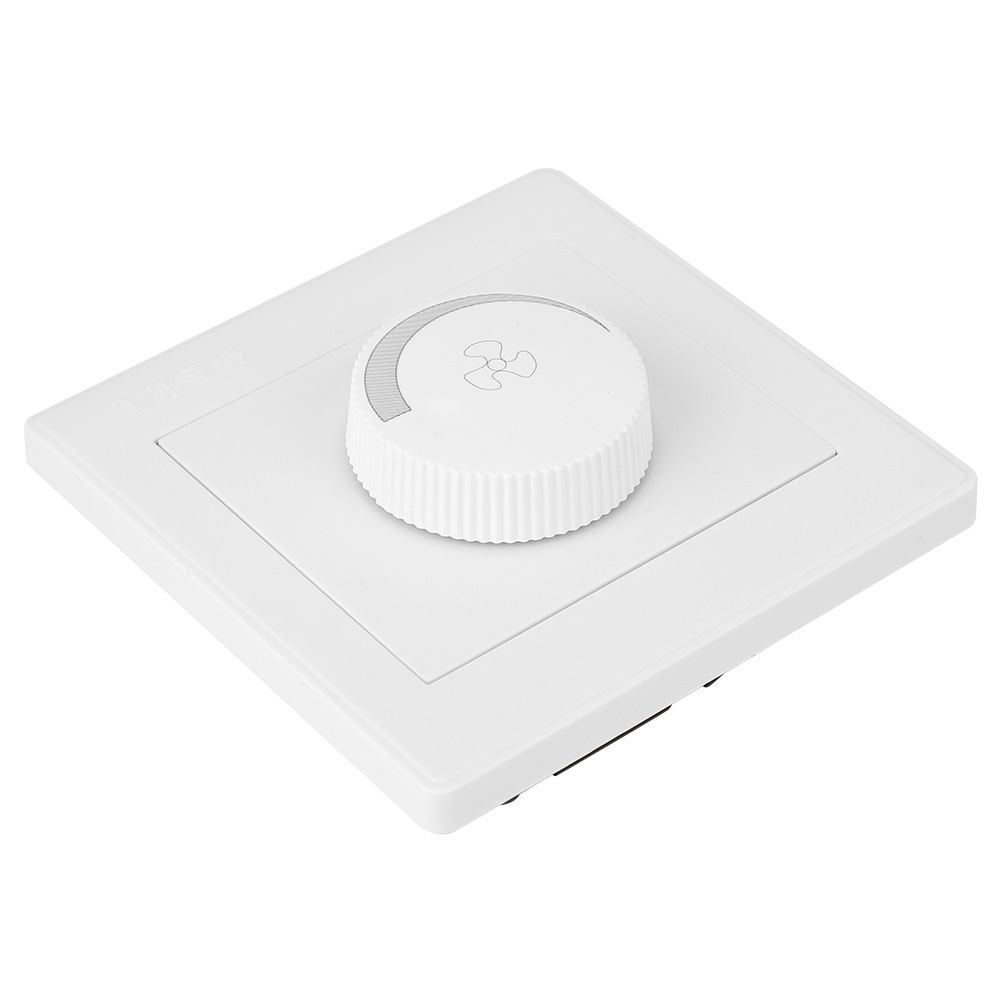 Interrupteur De Vitesse Pour Ventilateur De Plafond, Panneau Mural Blanc, Bouton Ac250v 100w 86x86mm