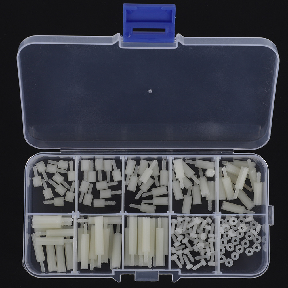 Kit D'Assortiment De 140 Vis À Tête Ronde En Nylon M2, Écrou Hexagonal, Entretoise Mâle/femelle (blanc)