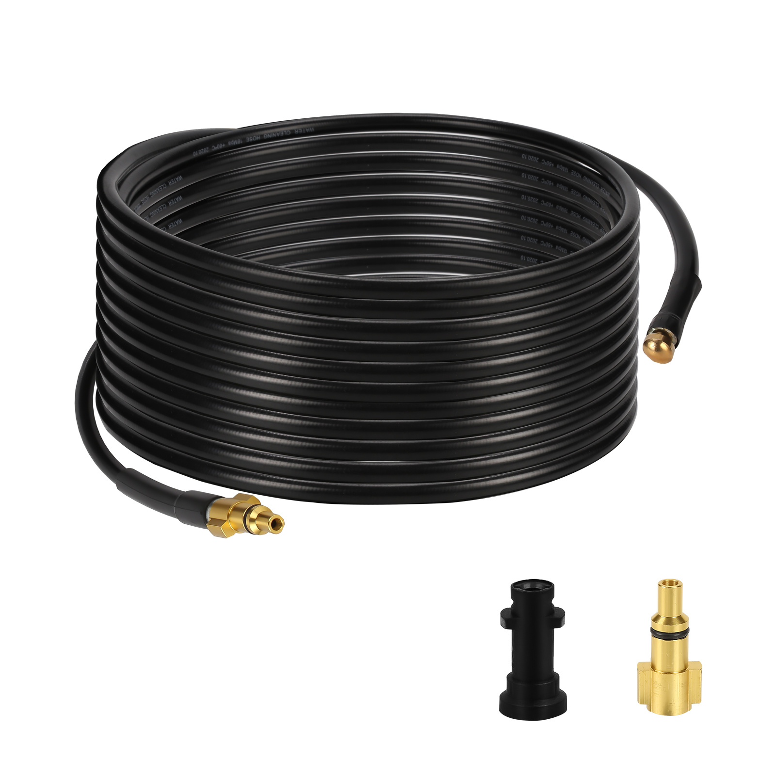 Jiubiaz Rohrreinigungsschlauch 15 M, 180 Bar Für Hochdruckreiniger, Mit M22-adapter Und 4 Rückstrahldüsen, Für Abflussrohre Und Regenrinnen