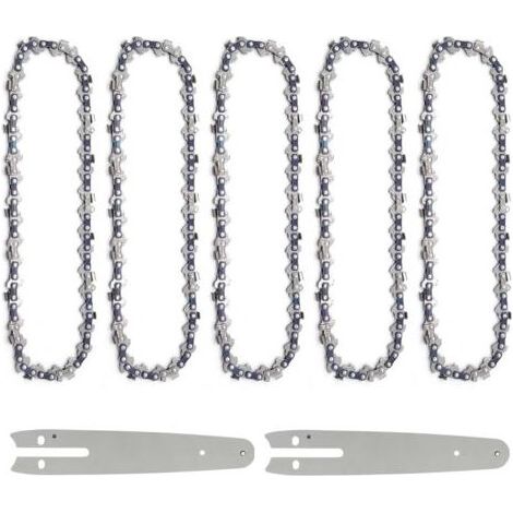 Klvgtifs Pu - Aimoonsa - 5-teilige 6-zoll-kettensägen-führungsschiene Und -kette - Für Hartholz - Sauberer, Splitterfreier Schnitt - Mini-kettensägenkette