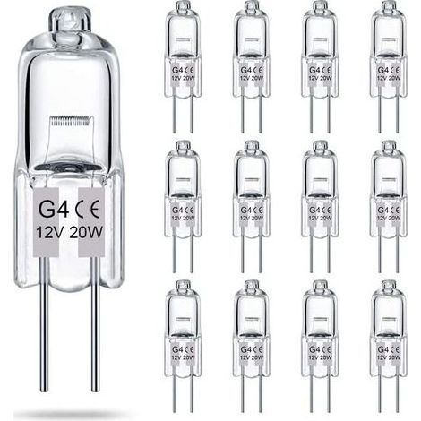 Klvgtifs Pu - Aimoonsa – G4 12v 20w Halogenlampe – 2700k Warmweiß – 280 Lumen – Dimmbar – Für Kronleuchter Und Dekorative Beleuchtung (12er-pack)