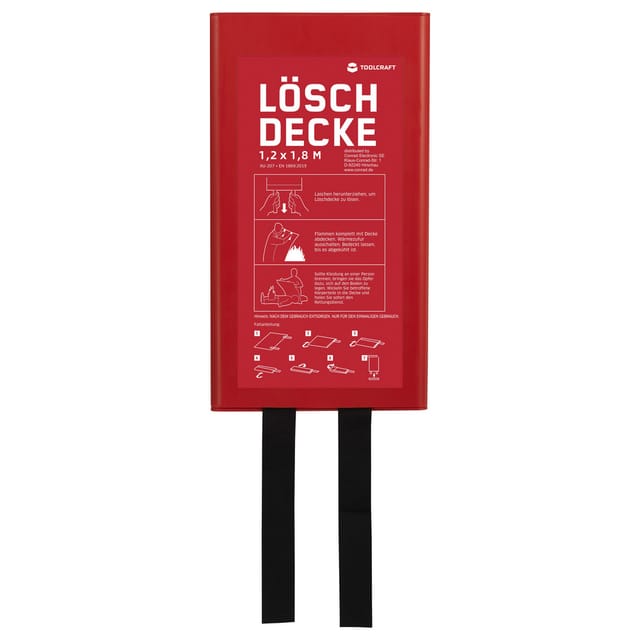 TOOLCRAFT TO-10307445 Löschdecke mit Montagebox 180 cm x 120 cm