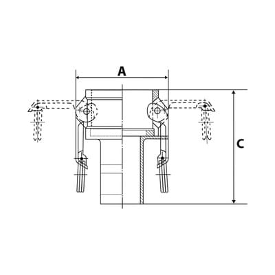 Riegler - Kamlok-Schnellkupplungsdose, Typ c, Alu, lw 75, für Stecker-Ø 92