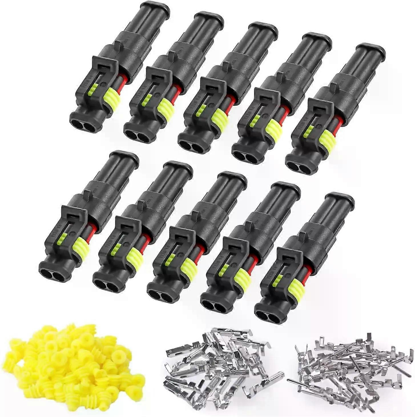 10 Stück 2-polige Wasserdichte Steckverbinder 20-16 Awg Kfz-elektrokabelverbinder 15 Mm Serienklemmen Stecker Buchse Für Auto-jxlgv