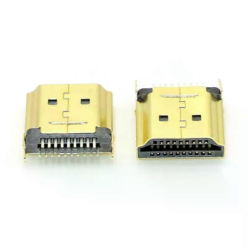Für 5/10 Stück Hdmi-stecker (19-polig, Vergoldet, 2-reihig, 16 Mm Rastermaß) Für Hd-geräte (buchse Jxlgv)