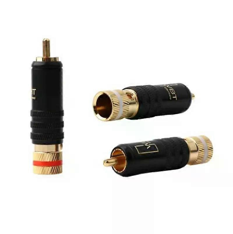 Für Hifi 4 Stück Rca-stecker, Männlich, Wbt-0144 Signalleitungsstecker, Wbt 0144 Rca-stecker, Lotuskopf, Kupfer-rca-stecker - Jxlgv