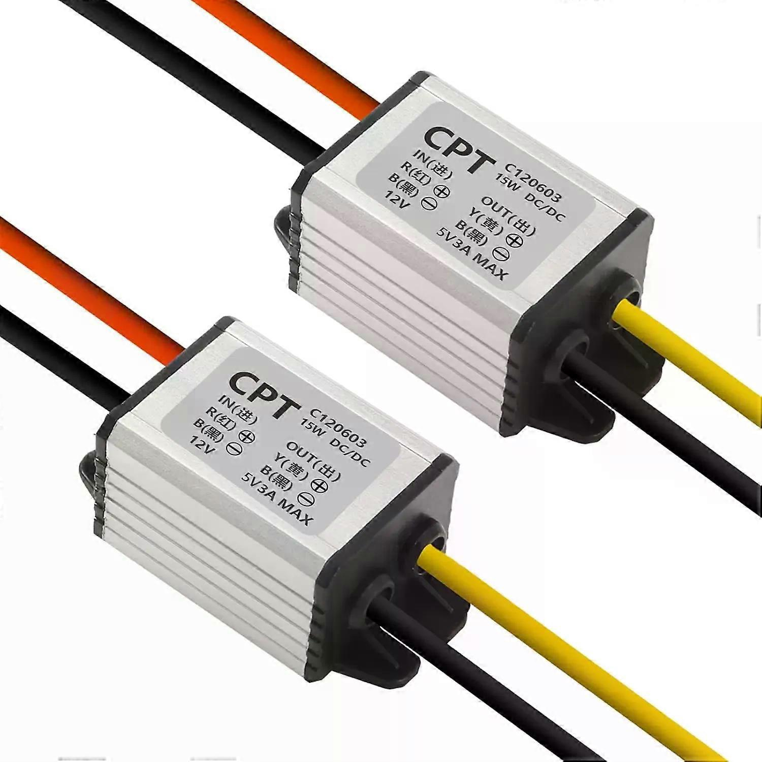 Für 2 Stück 12v Auf 5v Wasserdichter Abwärtswandler (buck Converter) Dc-spannungsreglerplatine Netzteilmodul Dc 63-22v 12 V Auf 5 V 3a 15w-jxlgv