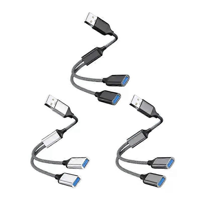 Usb-splitterkabel Usb2.0 A Stecker Auf 2 Usb Buchsen, 28 Cm / 1102 Zoll, Zum Laden/datenübertragung/laptop-datenkabel