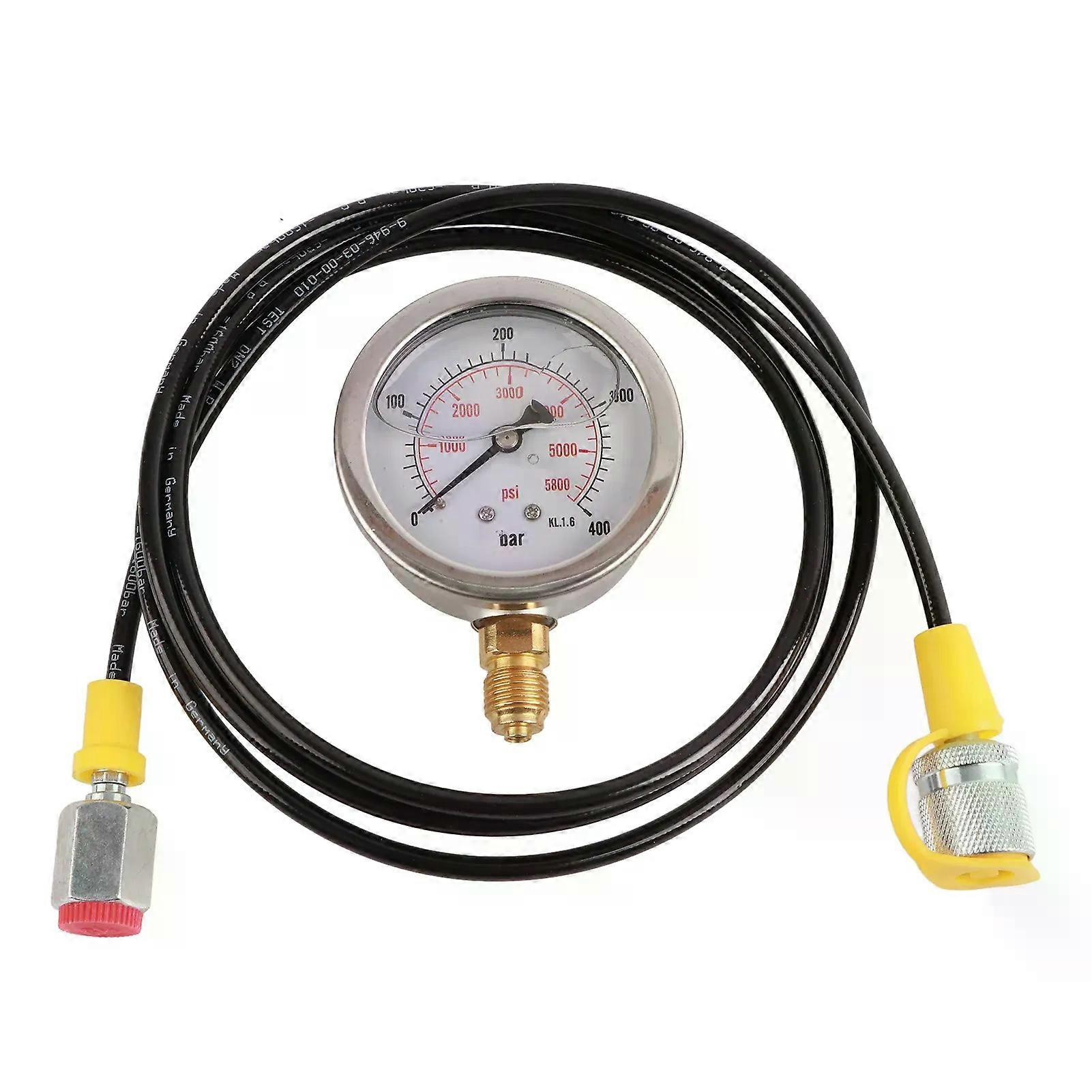 Für Hydraulikschlauch-prüfpunktkupplung M162bsp1/4 + 0400bar 6000psi Manometer 15m Schlauch Hydraulikschlauchmanometer-jxlgv
