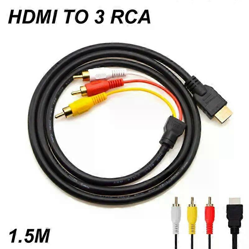 Für 15 M (5 Fuß) Hdmi-kompatibles Av-stecker-auf-3-rca-konverterkabel Für Tv-set-boxen, Dv-dvd-audio-video-kabel Auf 3-rca-digitalkabel-konverteradapter – Jxlgv